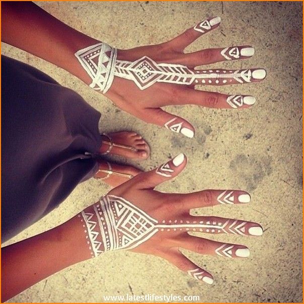 White Henna Patterns for Hands